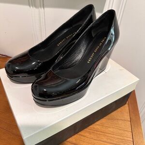 Marc Jacobs Glossy Black Wedge Shoes